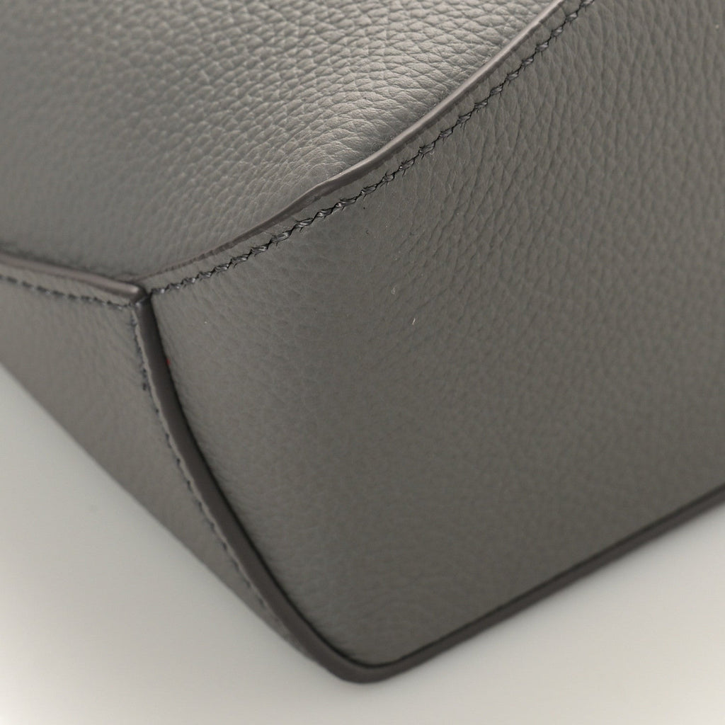 Soft Grained Calfskin Mini Puzzle Edge Bag Gunmetal