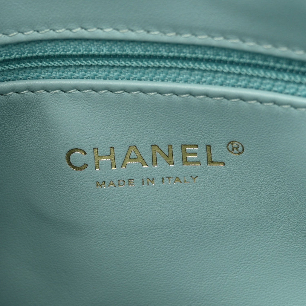 Caviar Quilted Filigree Waist Bag Light Blue