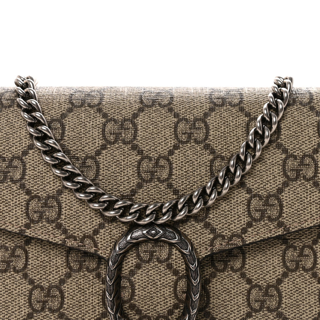 GG Supreme Monogram Mini Dionysus Chain Wallet Beige Taupe