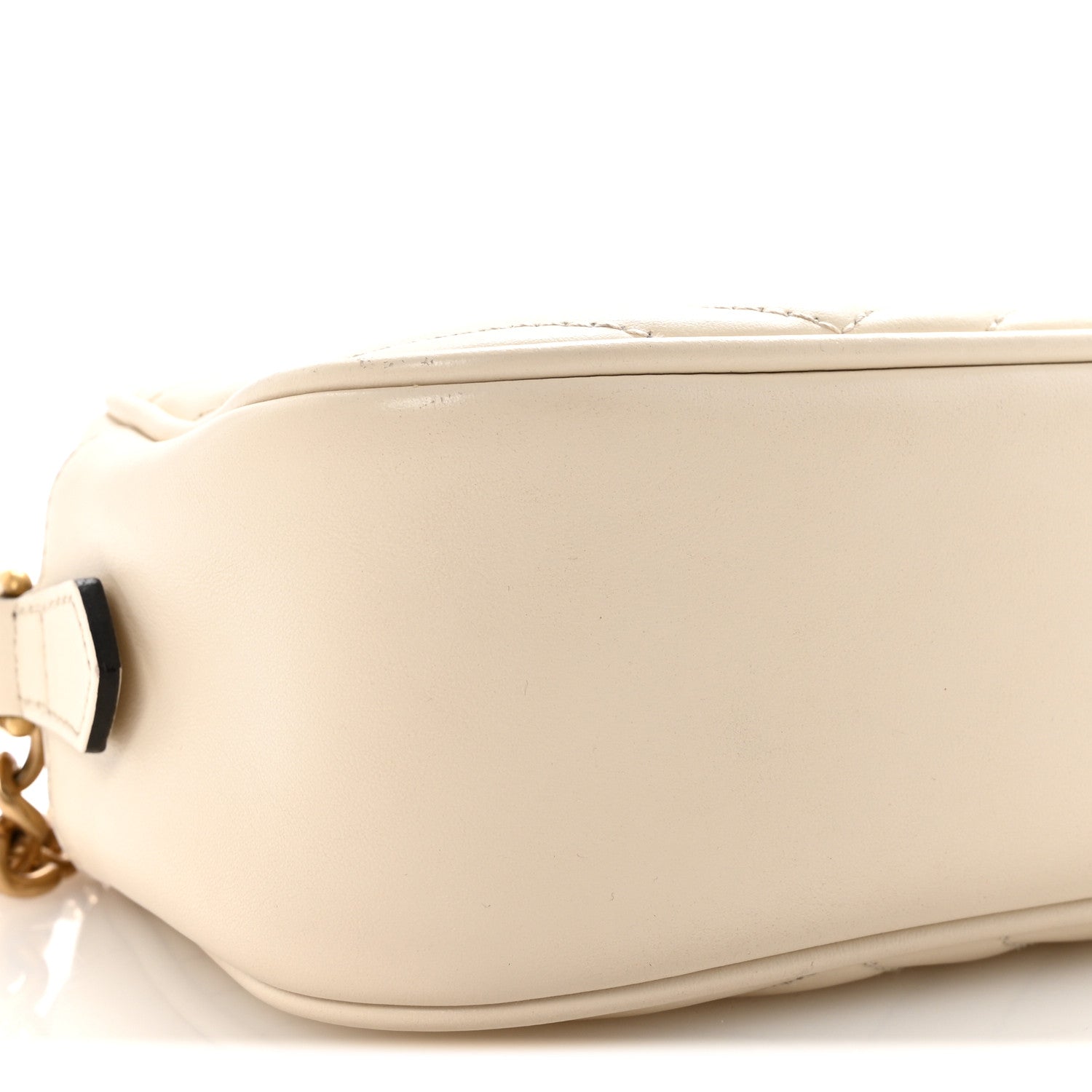 Calfskin Matelasse Small GG Marmont Chain Shoulder Bag White