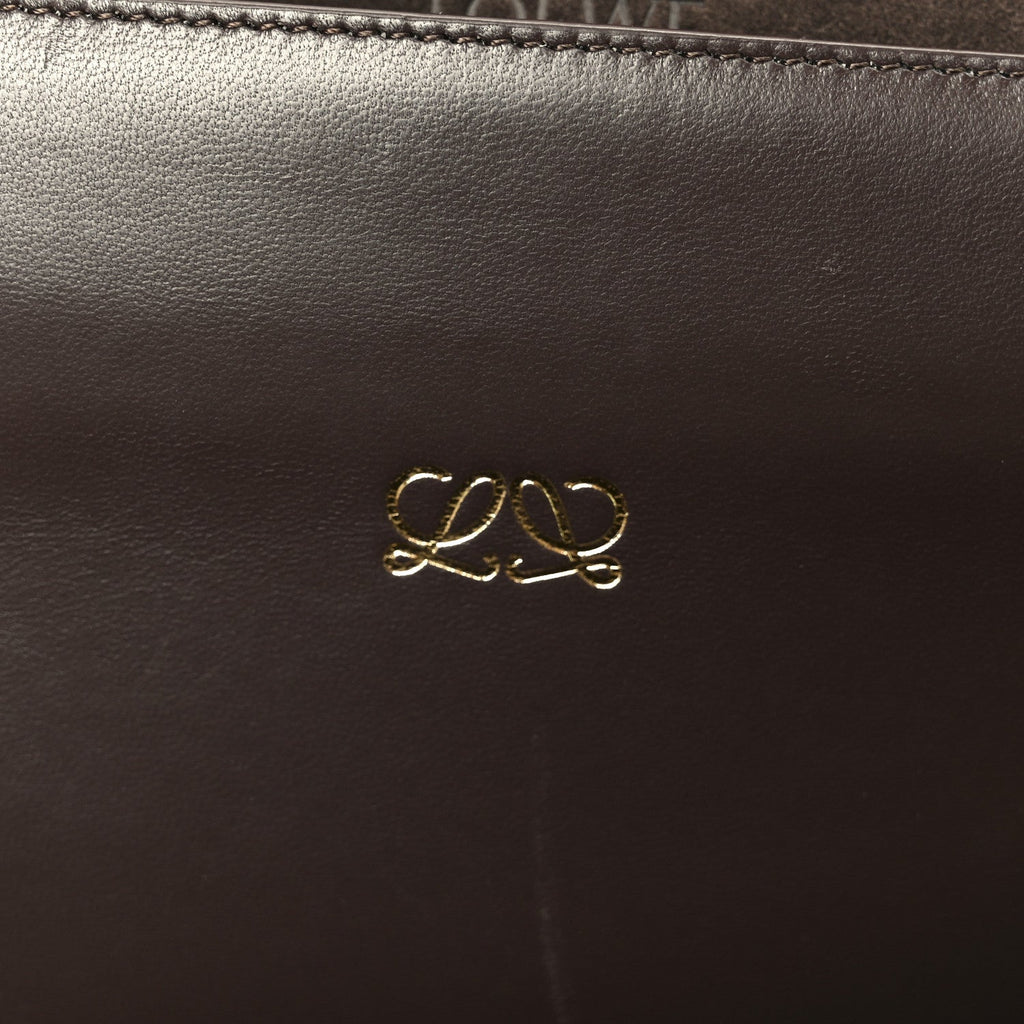 Suede Calfskin Large Amazona 180 Dark Chestnut
