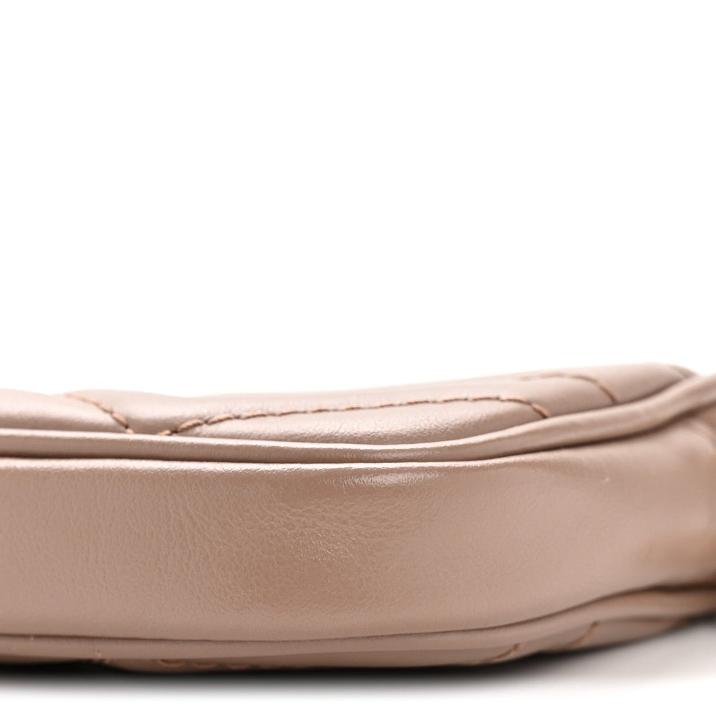 Calfskin Matelasse Mini GG Marmont Chain Crossbody Bag Porcelain Rose