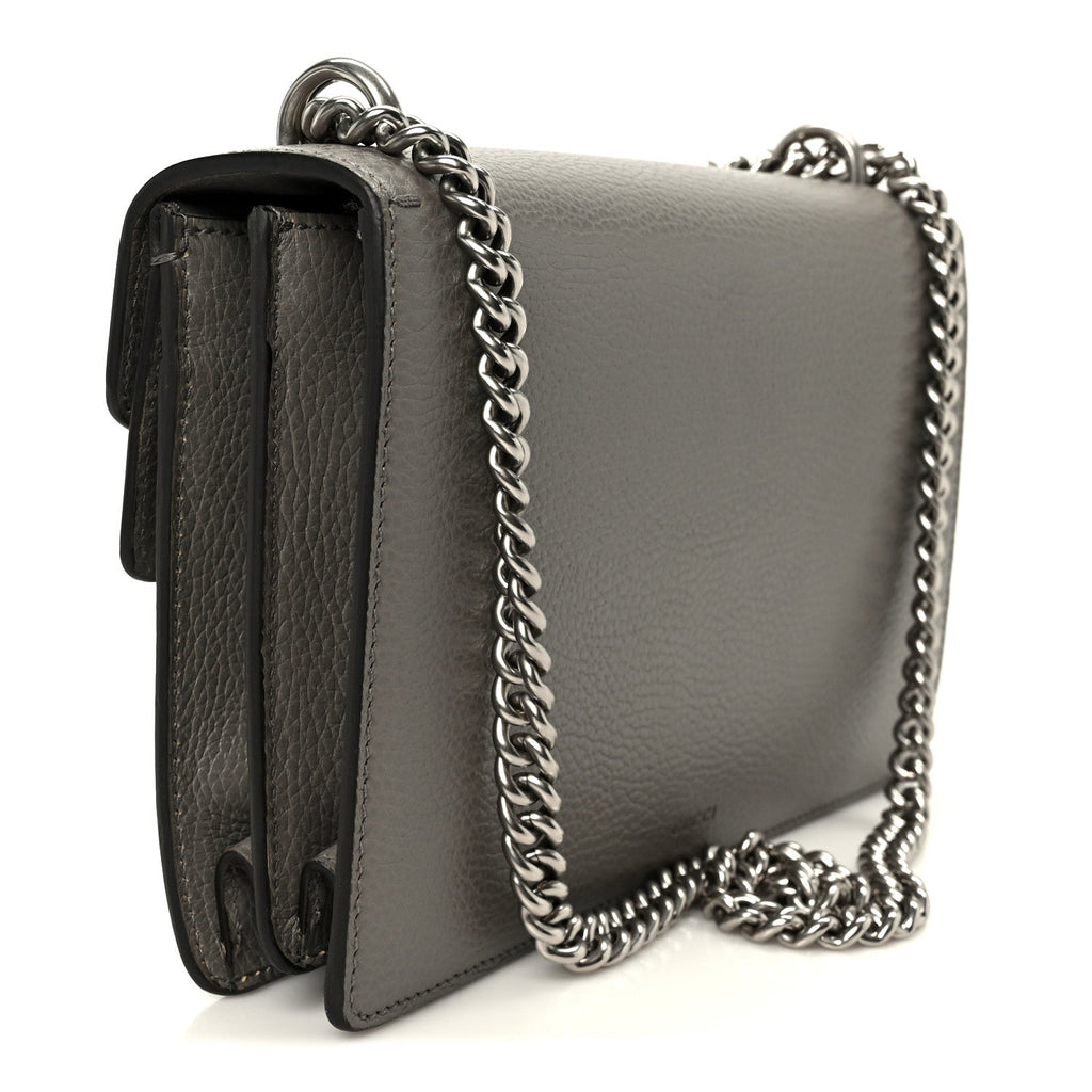 Pebbled Calfskin Small Dionysus Shoulder Bag Dusty Grey
