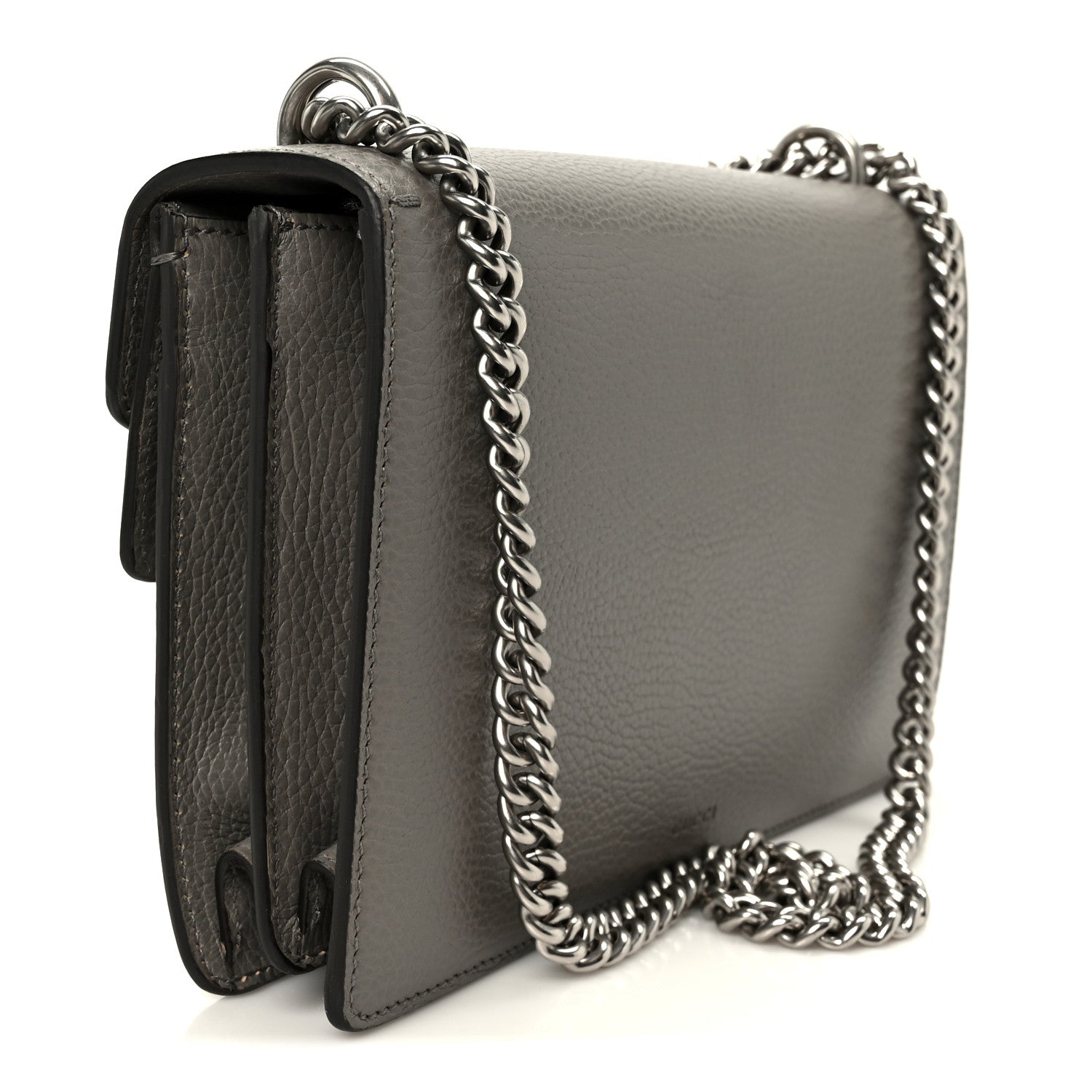 Pebbled Calfskin Small Dionysus Shoulder Bag Dusty Grey