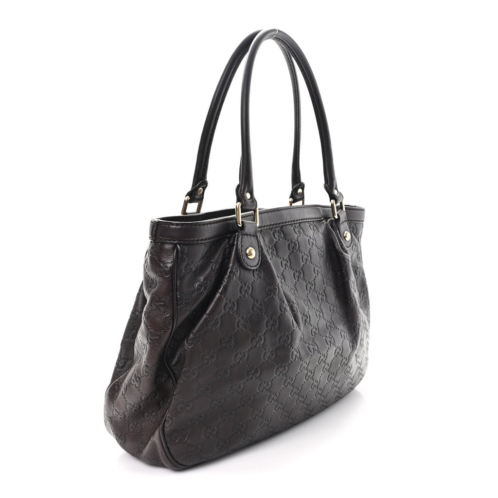 Guccissima Medium Sukey Top Handle Tote Chocolate