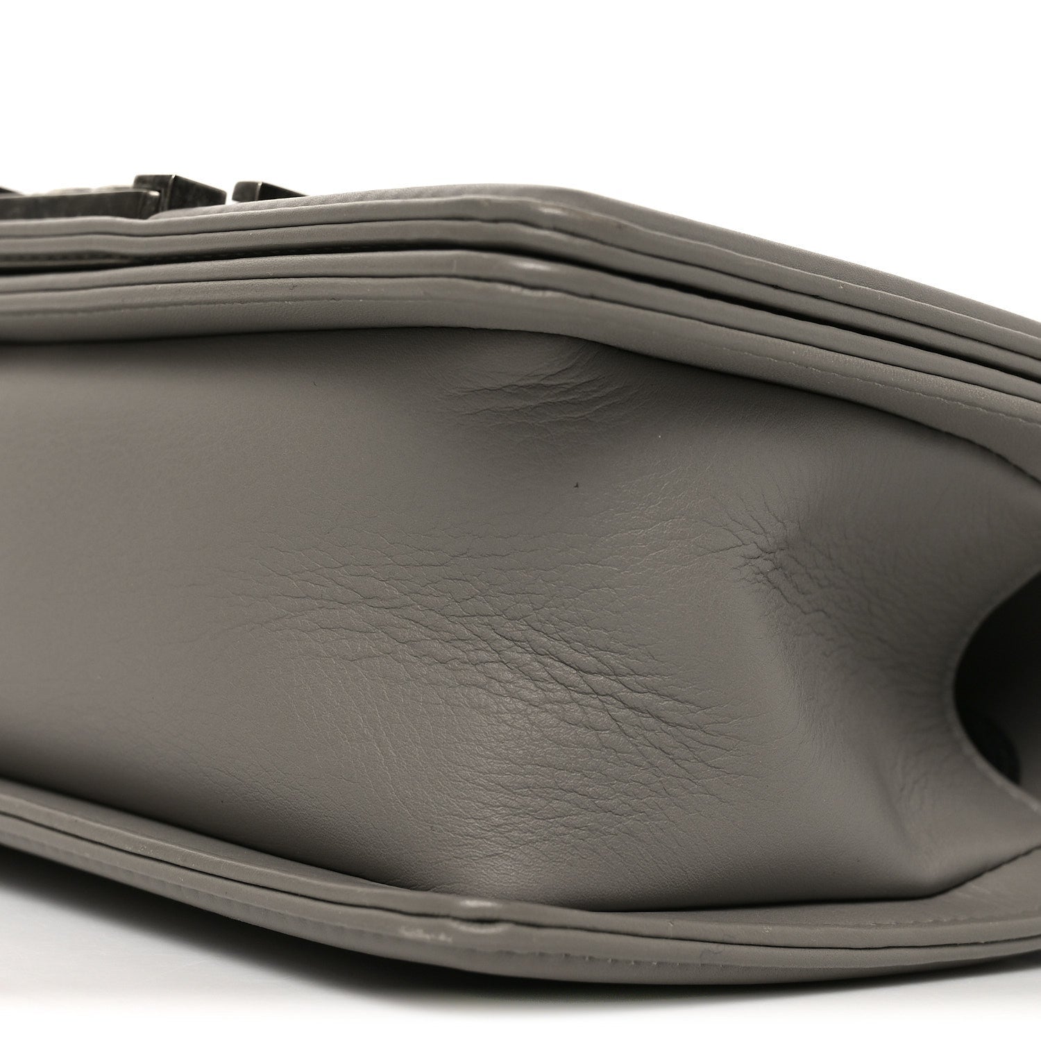 Calfskin Quilted Small Boy Flap Grey