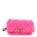 Jersey Quilted Chanel 19 Waist Bag Pink