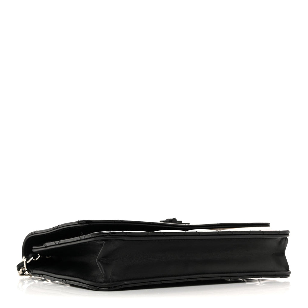 Patent Calfskin Quilted Reissue Wallet On Chain WOC So Black