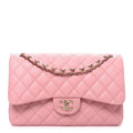 Caviar Quilted Jumbo Double Flap Pink