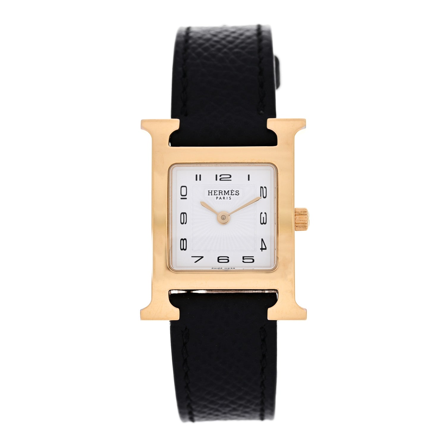 Stainless Steel Epsom 21mm Heure H Hour Quartz Watch Noir