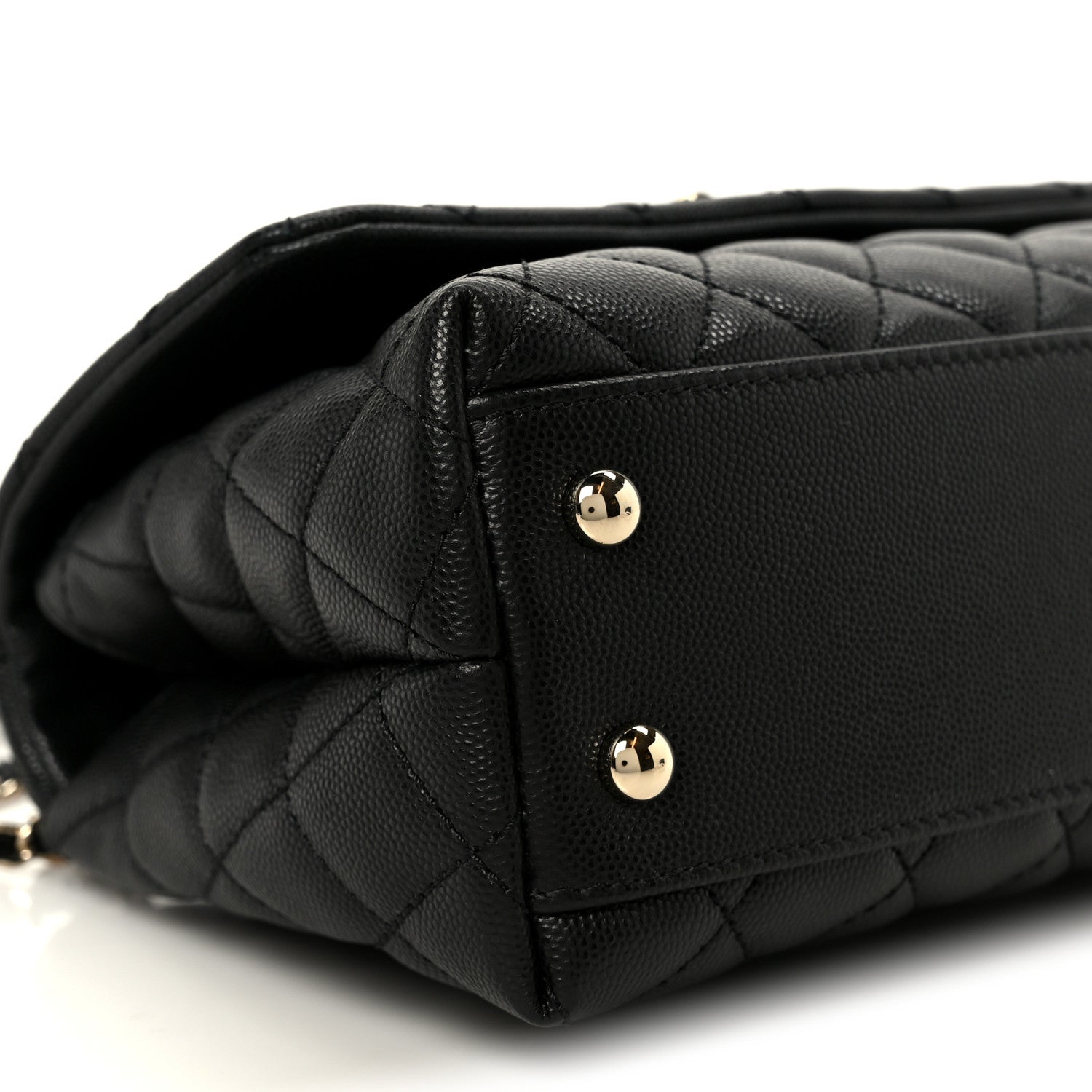 Caviar Quilted Mini Coco Handle Flap Black