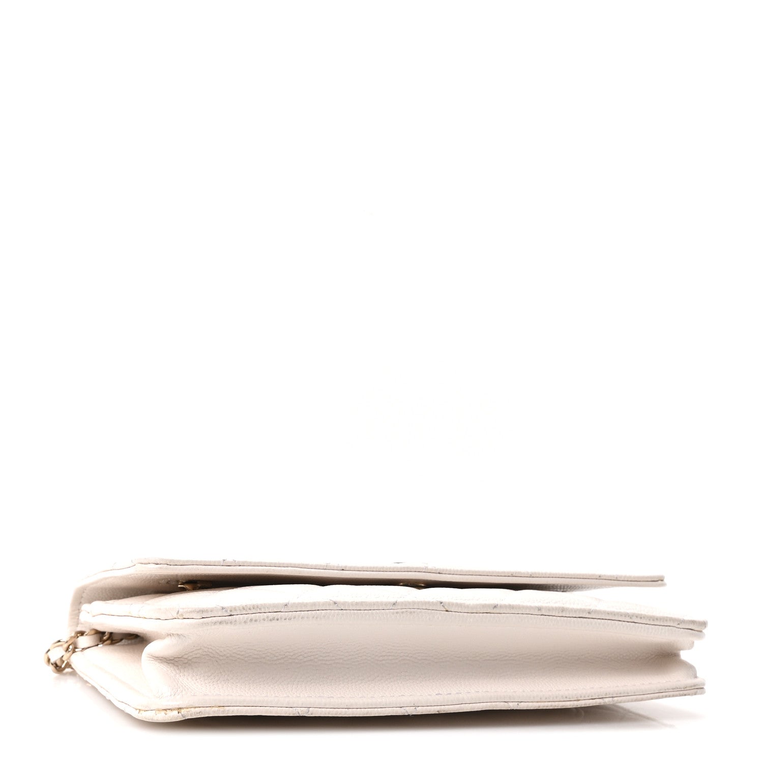 Caviar Quilted Wallet On Chain WOC White