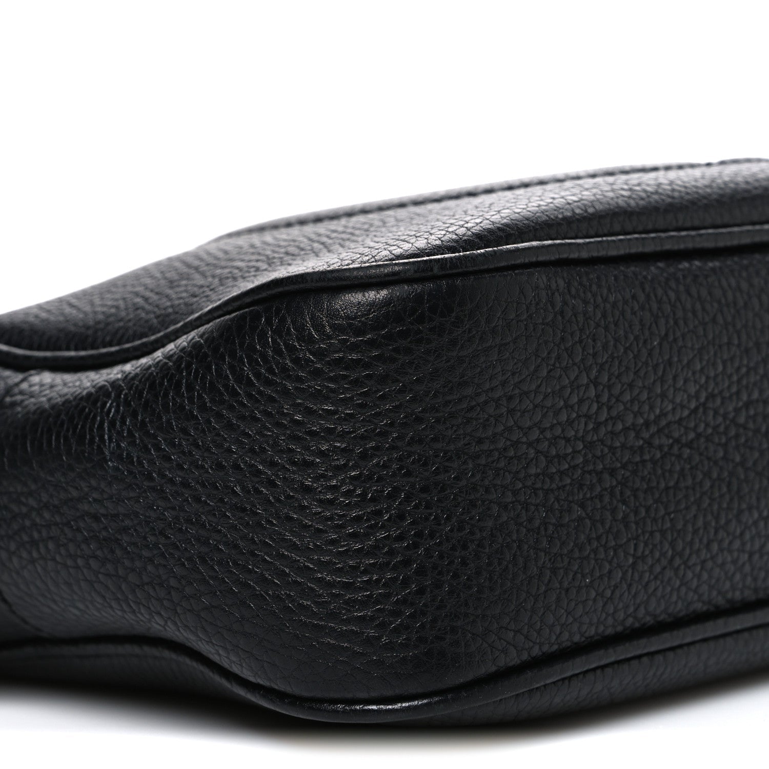 Pebbled Calfskin Small Soho Disco Bag Black