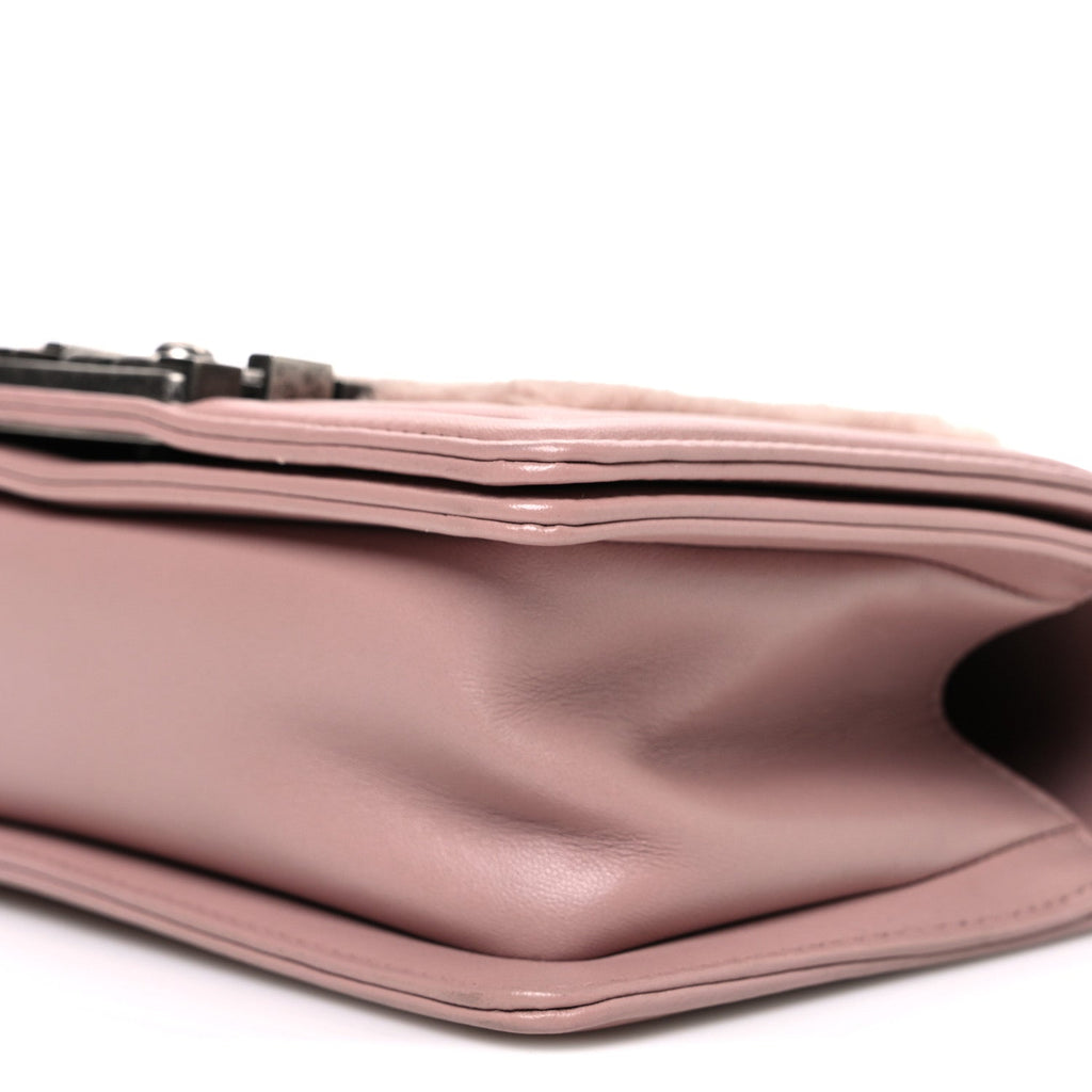 Fur Calfskin Small Boy Flap Pink