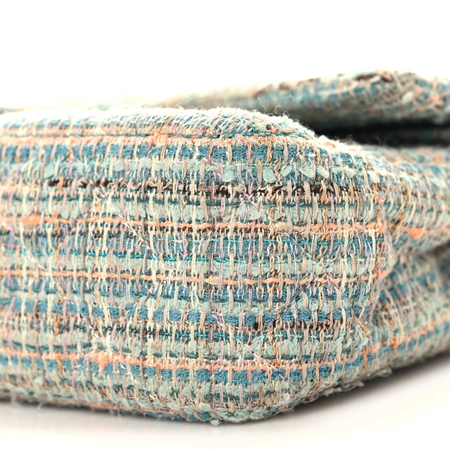 Tweed Quilted Medium Double Flap Blue Multicolor