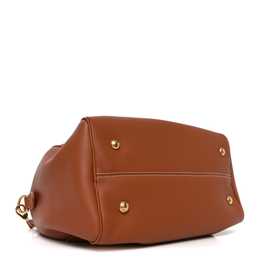 Grained Calfskin Low Key Speedy 30 Cognac
