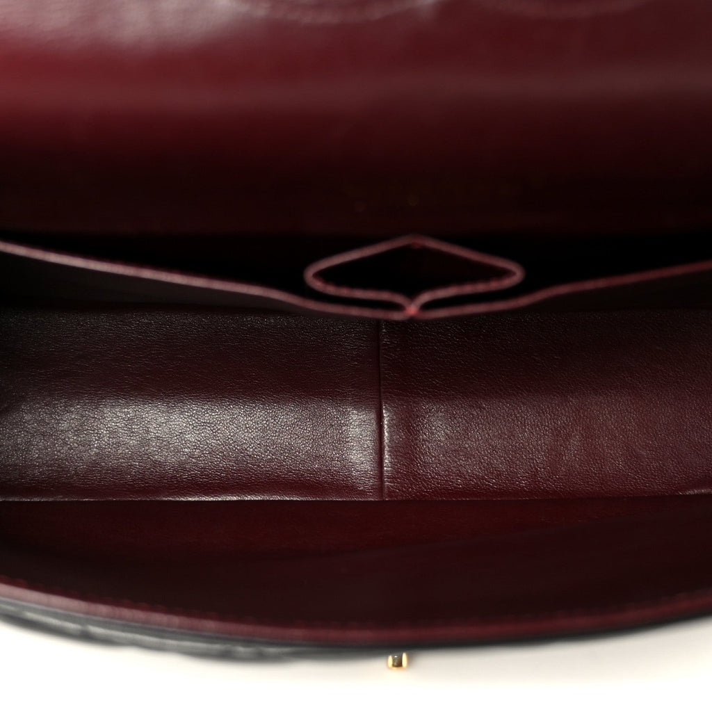 Lambskin Quilted Maxi Double Flap Black
