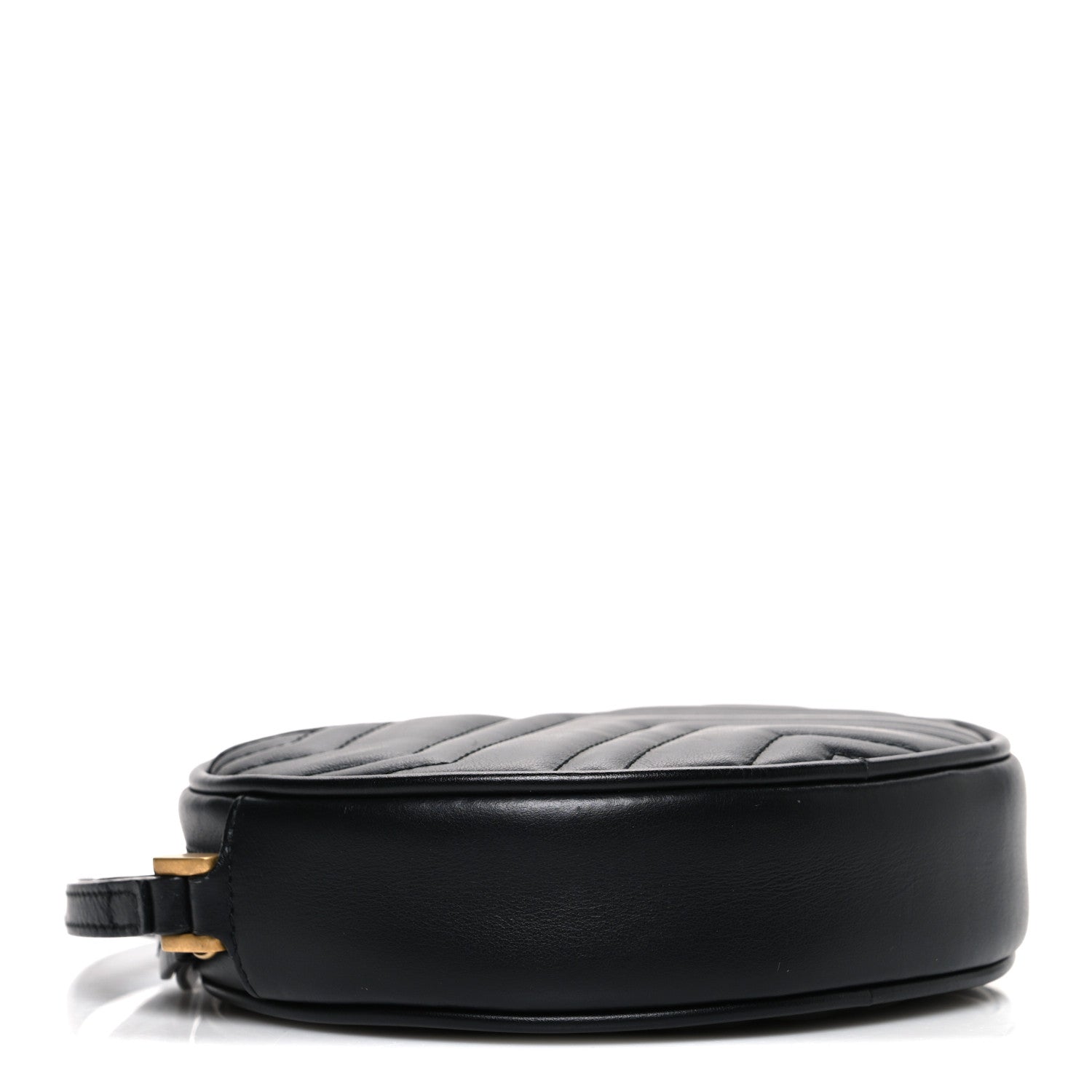 Calfskin Matelasse GG Marmont Round Wrist Wallet Black