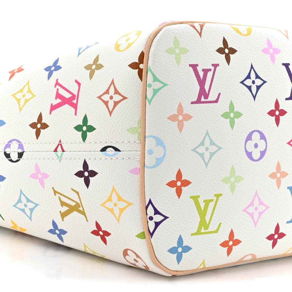 LV x TM Monogram Multicolor Neverfull MM White