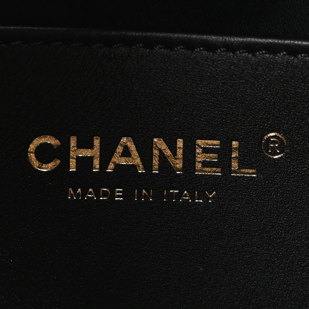Washed Denim Quilted Mini Chanel 25 Handbag Black