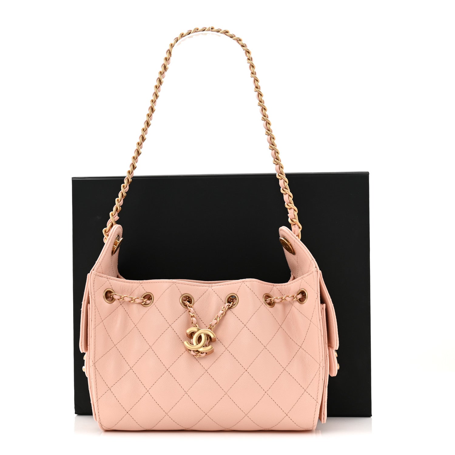 Caviar Quilted Mini Chanel 25 Handbag Light Pink