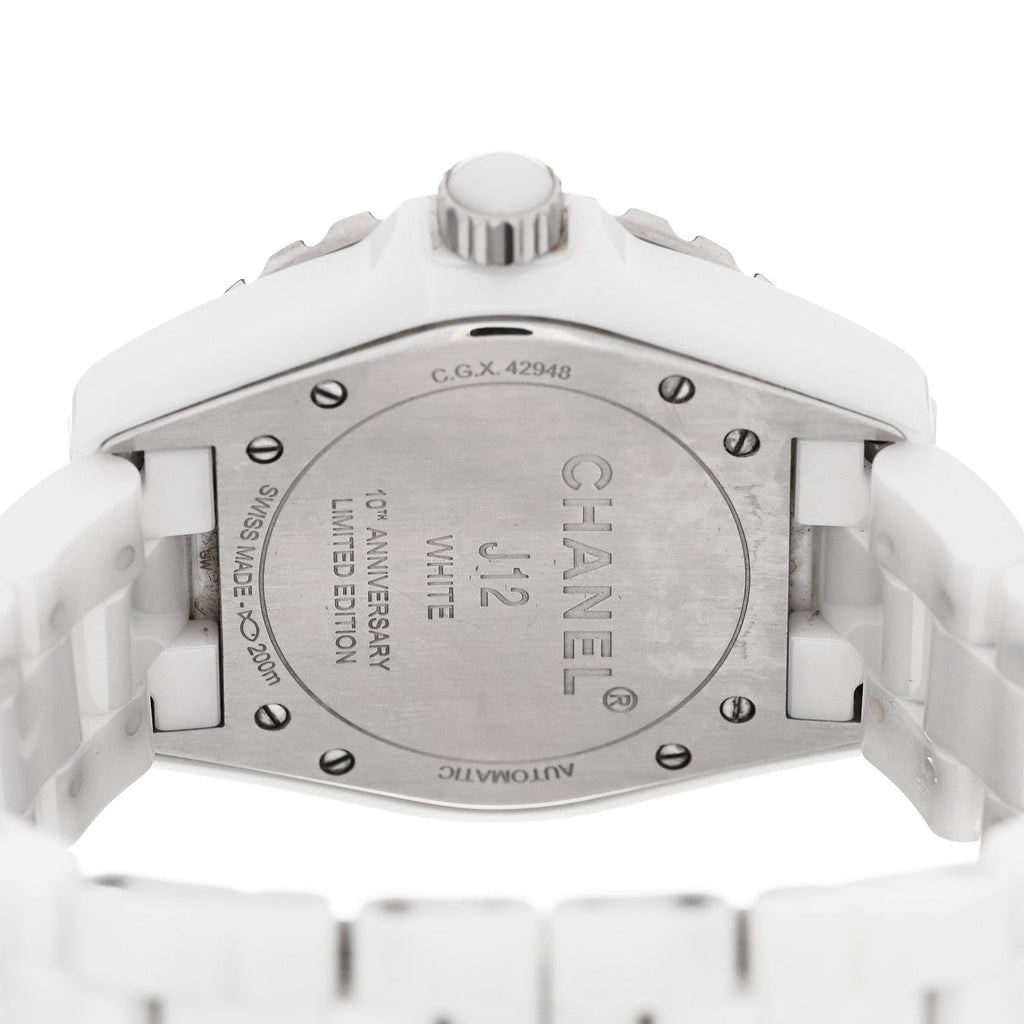 Stainless Steel Ceramic 38mm J12 Phantom Automatic Watch White