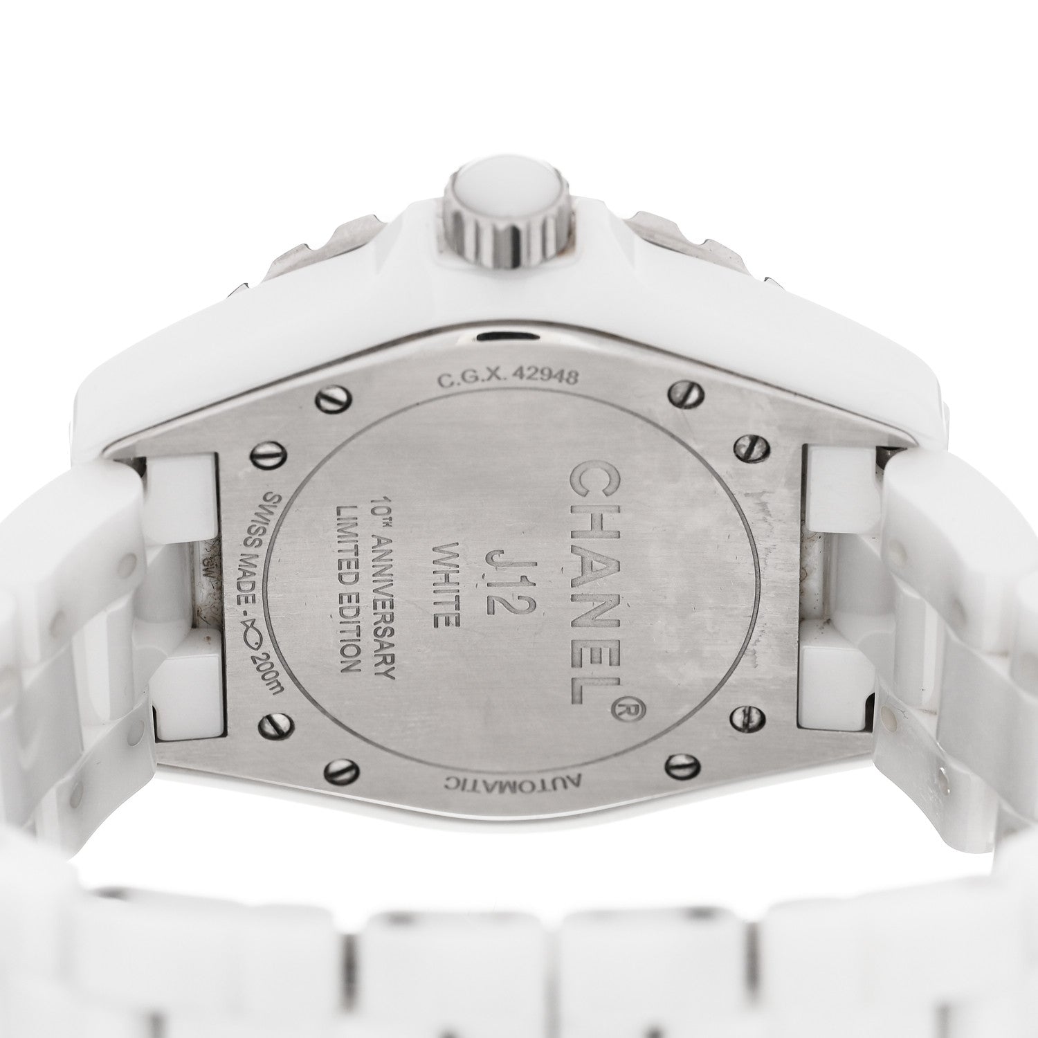 Stainless Steel Ceramic 38mm J12 Phantom Automatic Watch White