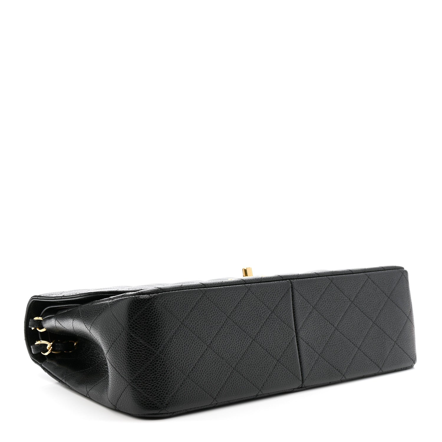 Caviar Quilted Jumbo Double Flap Black