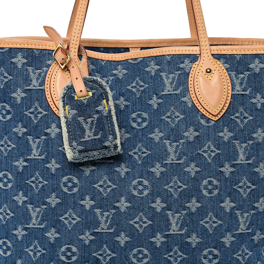 Monogram Denim Neo Neverfull MM Blue