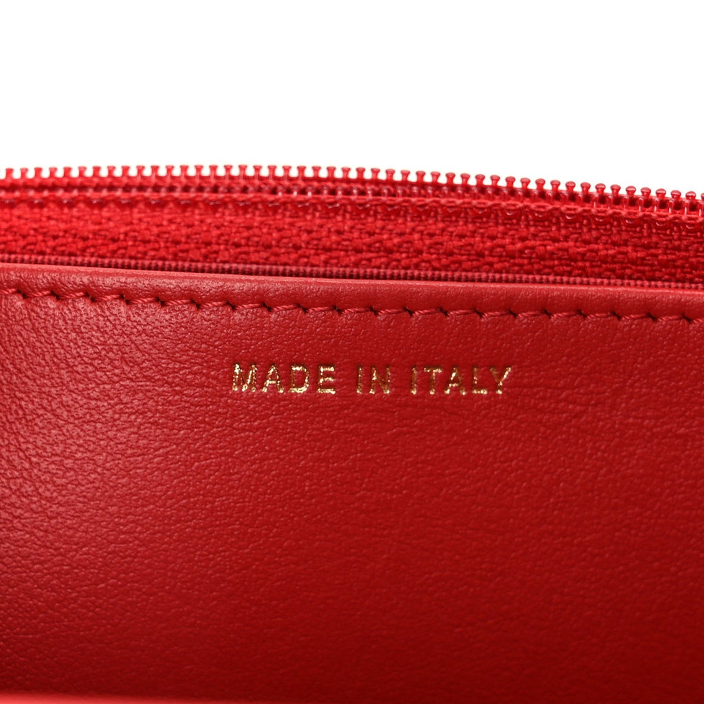 Caviar Quilted Boy Wallet On Chain WOC Red