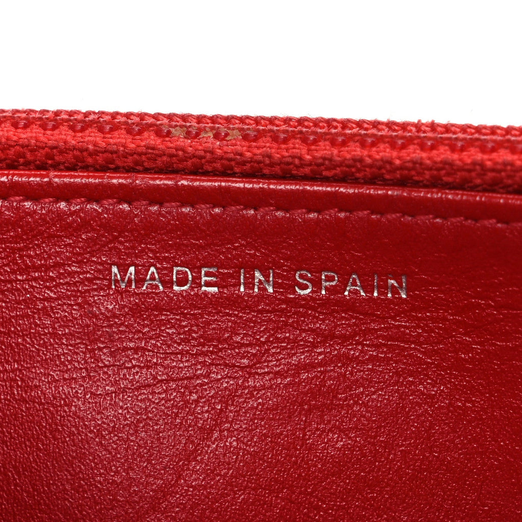 Glazed Calfskin Quilted Reissue Wallet On Chain WOC Red