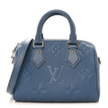 Metallic Empreinte Monogram Giant Speedy Bandouliere 20 Navy Nacre