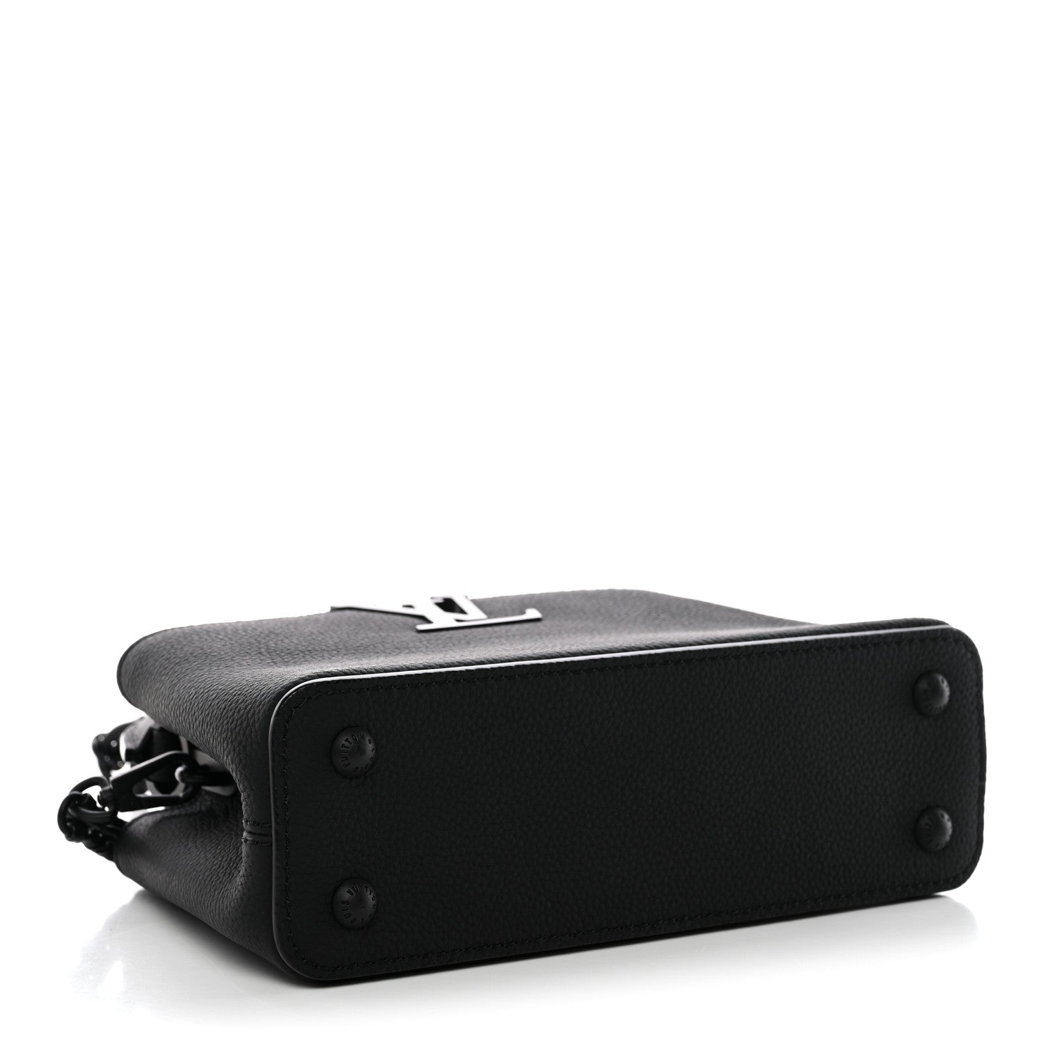 Matte Taurillon Capucines East West Mini All Black