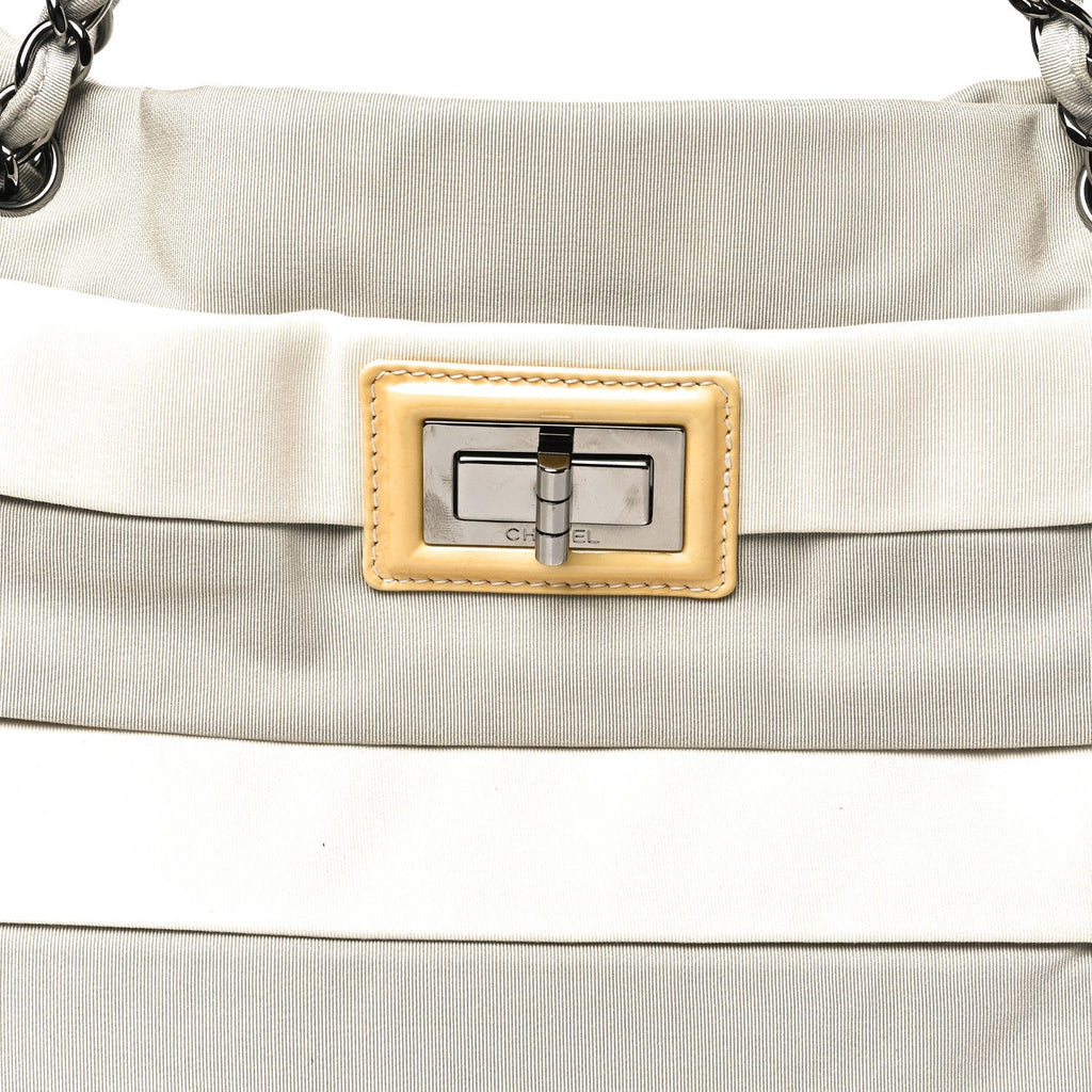 Nylon Quilted 2.55 Reissue Tote White Grey