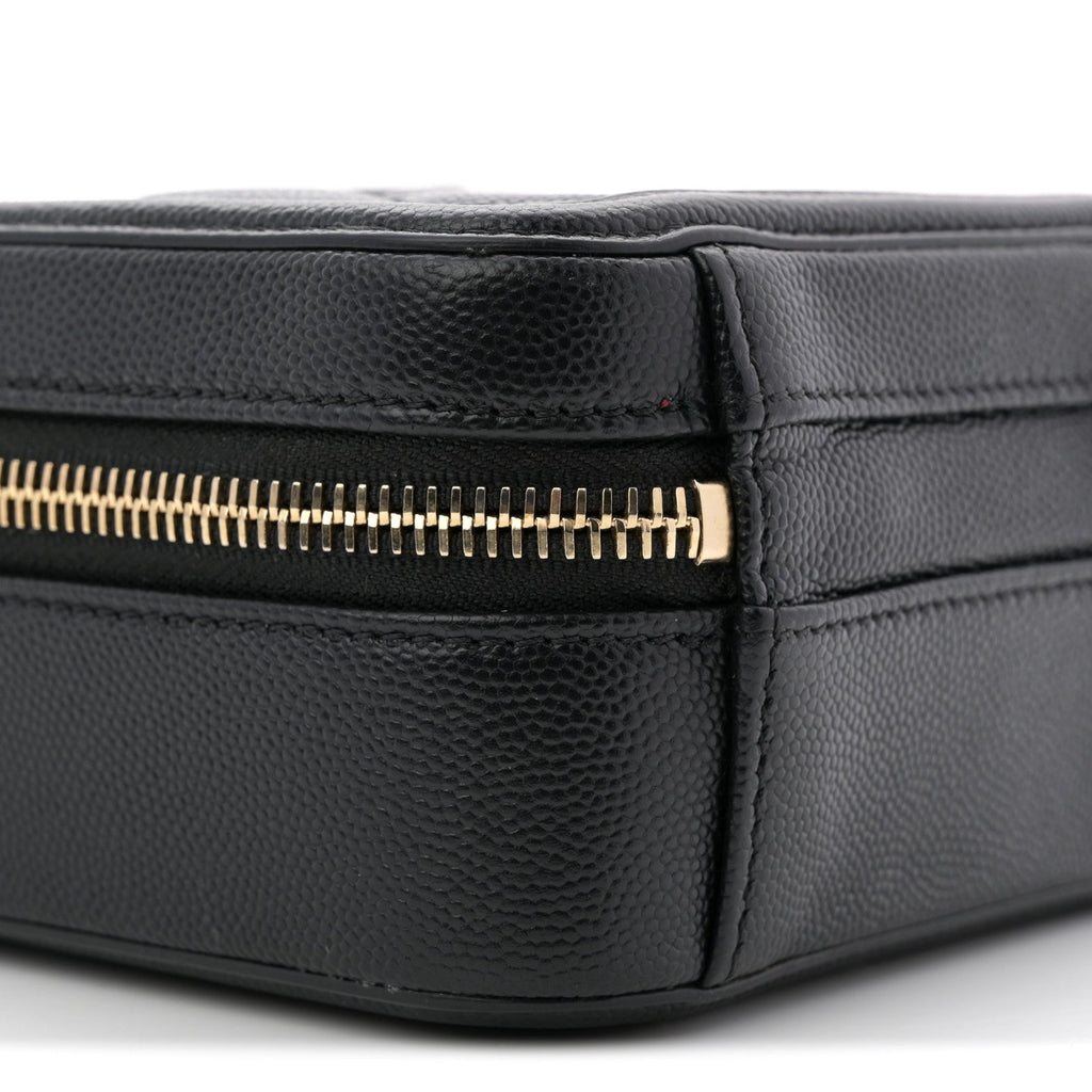 Caviar Quilted CC North South Filigree Vanity Case Black