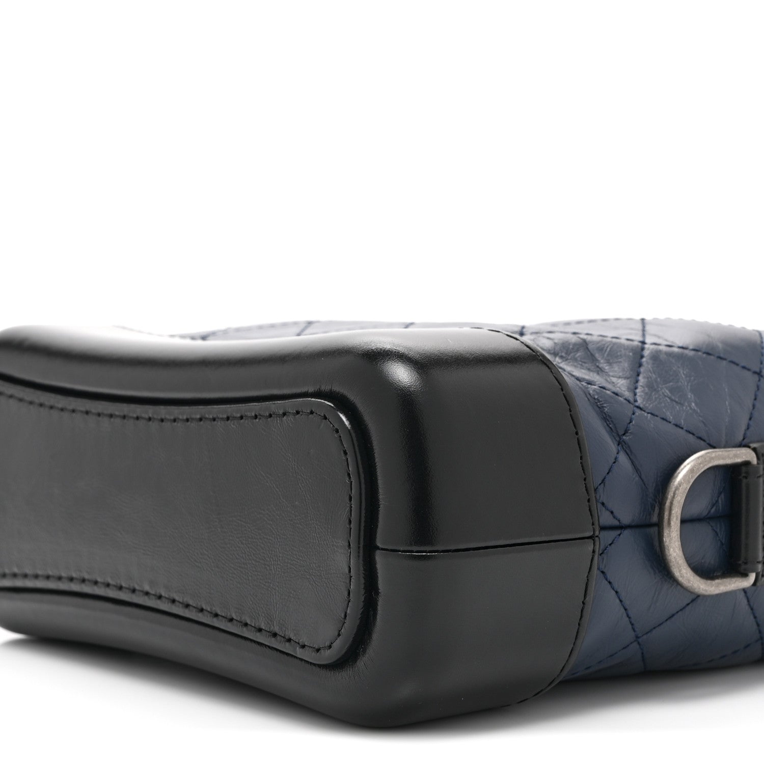 Aged Calfskin Quilted Small Gabrielle Hobo Navy Black