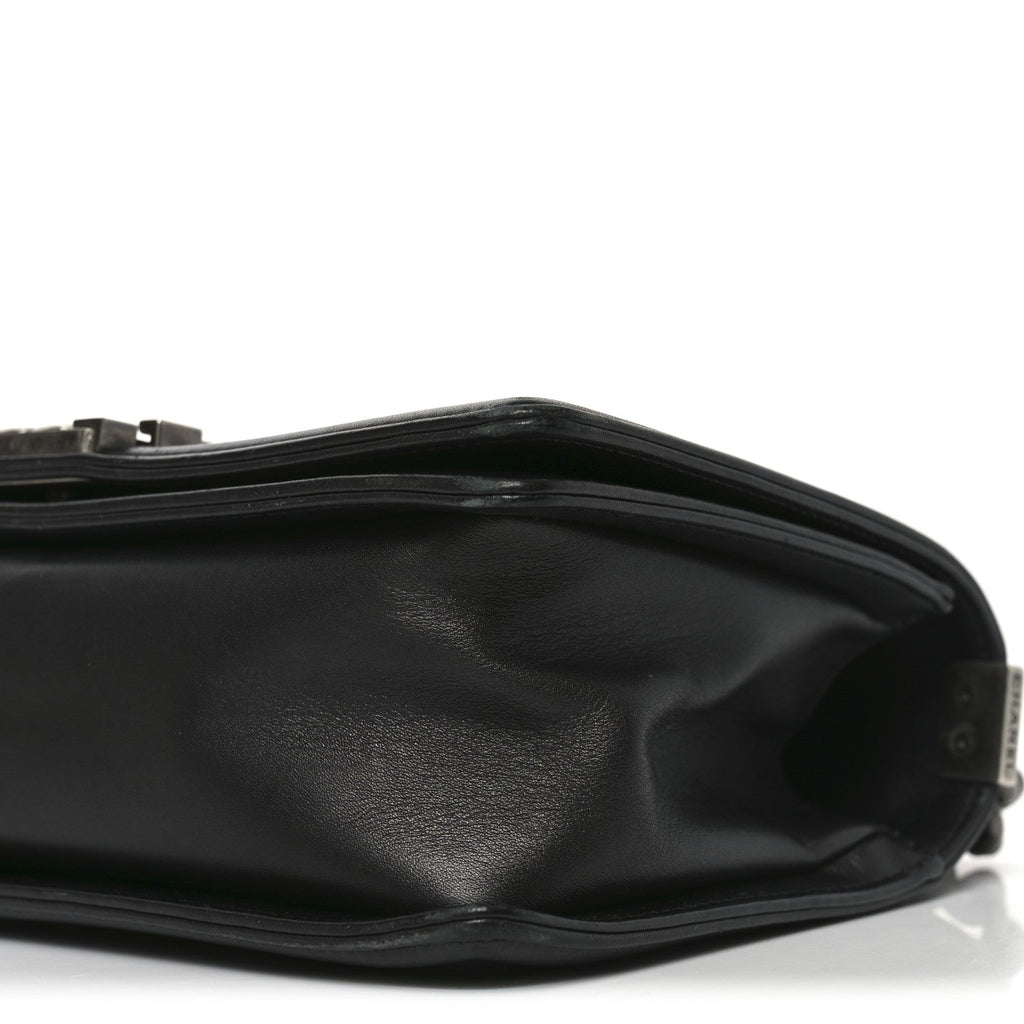 Lambskin Quilted Medium Boy Flap Dark Grey