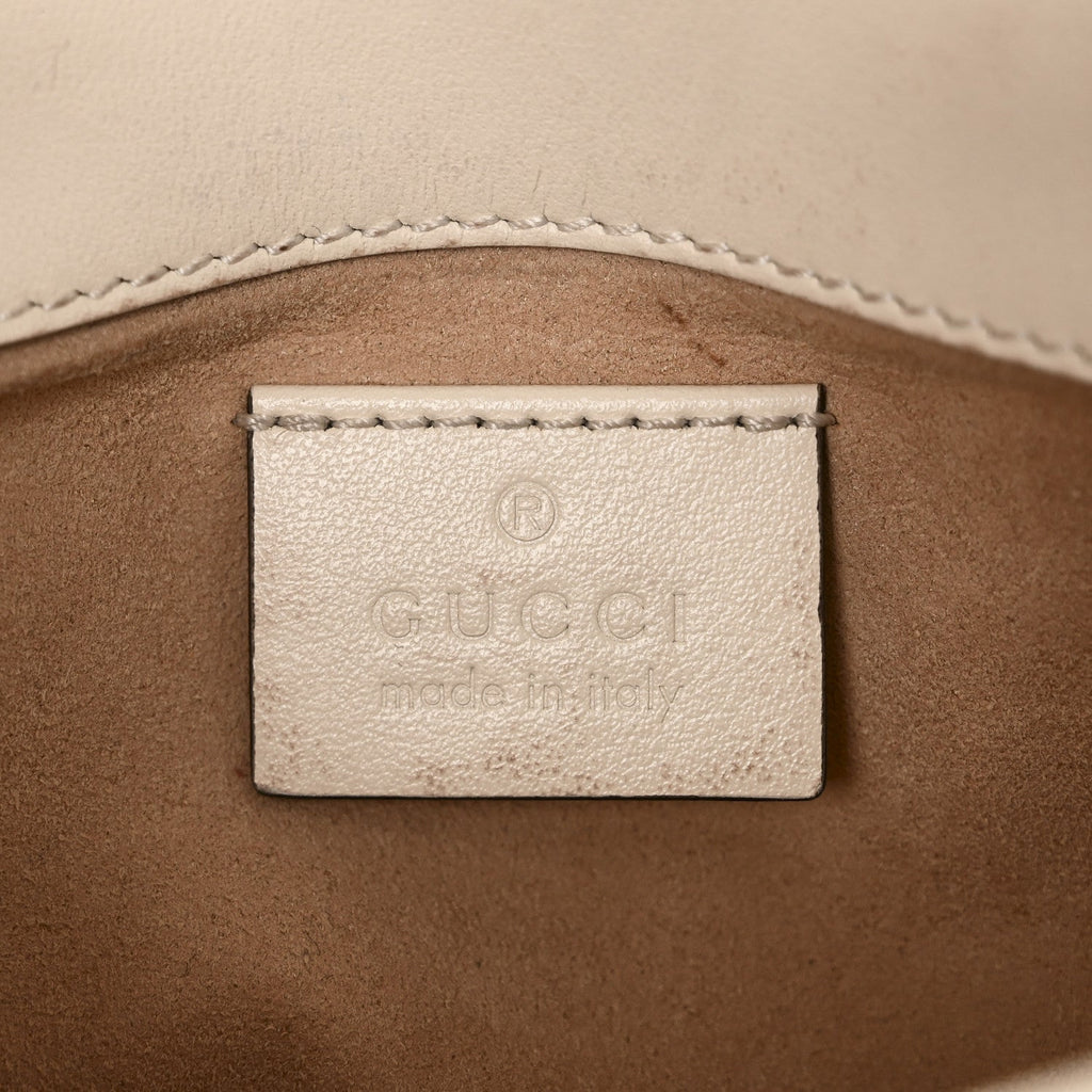 Calfskin Matelasse Super Mini GG Marmont Shoulder Bag White