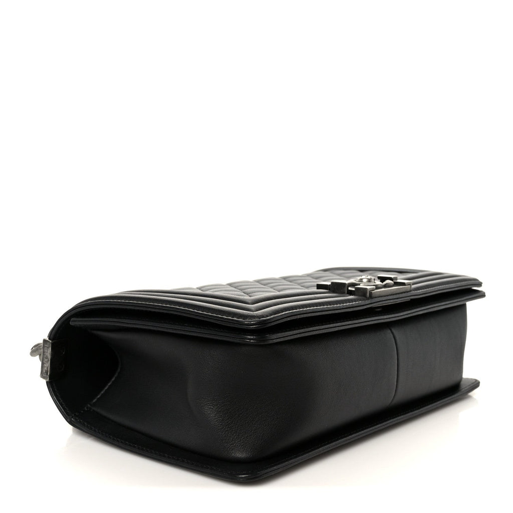Lambskin Quilted Medium Boy Flap Black
