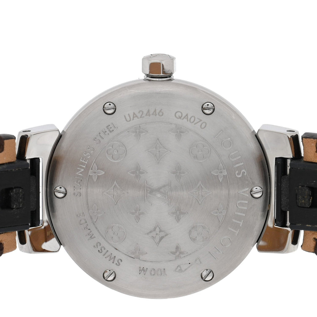Stainless Steel Monogram 28mm Tambour Quartz Watch Brown