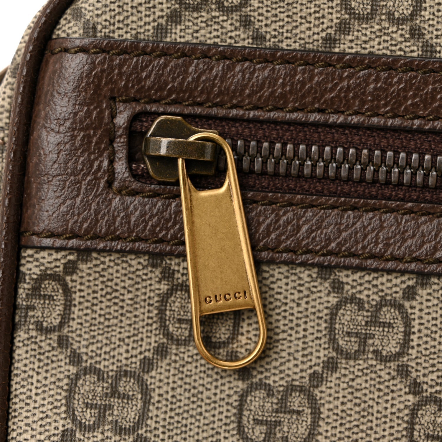 Soft GG Supreme Monogram Medium Ophidia Belt Bag Dark Brown