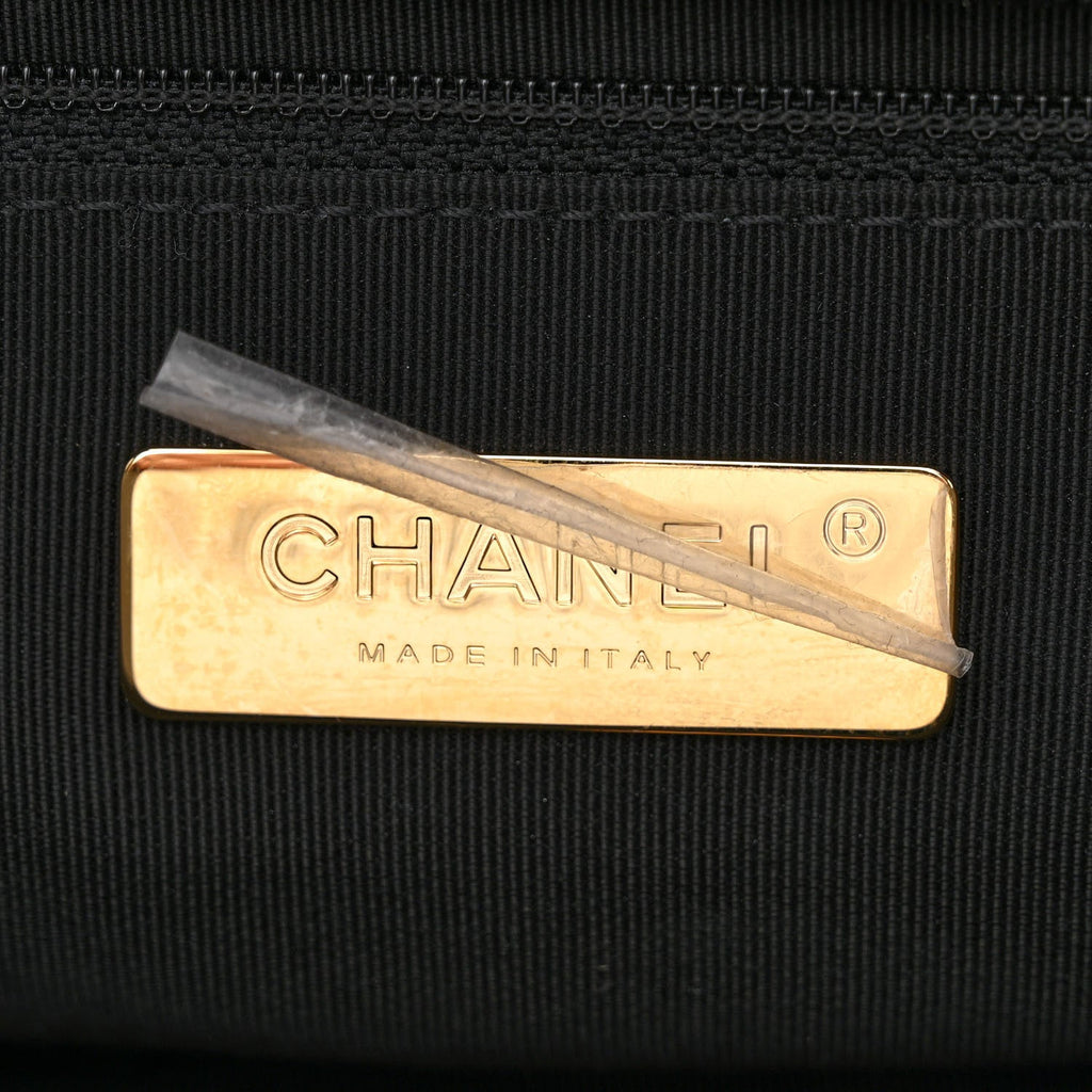 Tweed Quilted Maxi Chanel 19 Flap Black Silver Ecru