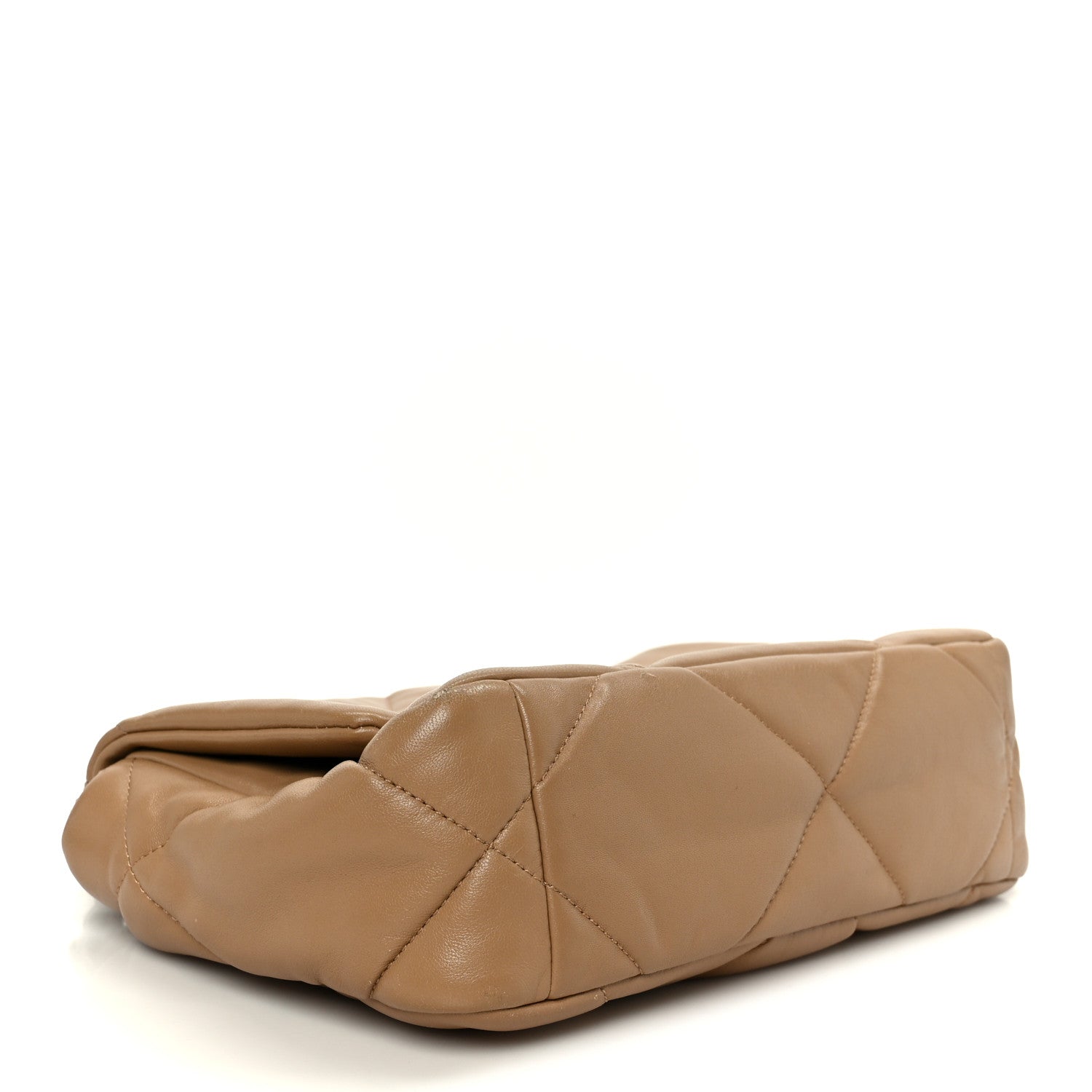 Lambskin Quilted Medium Chanel 19 Flap Dark Beige