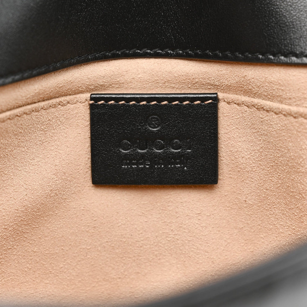 Calfskin Matelasse Mini GG Marmont Shoulder Bag Black