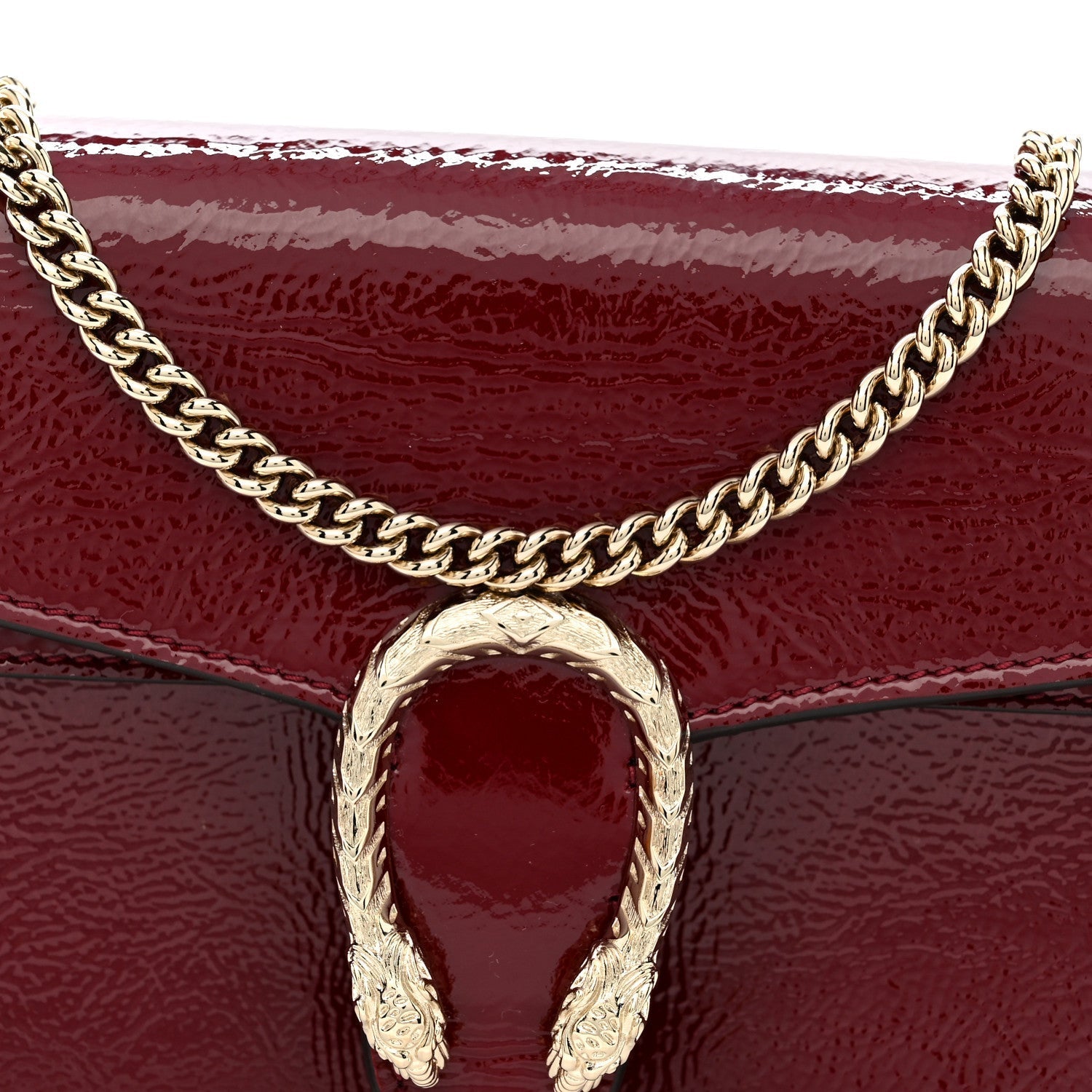 Crinkled Patent Mini Dionysus Shoulder Bag Rosso Ancora Red
