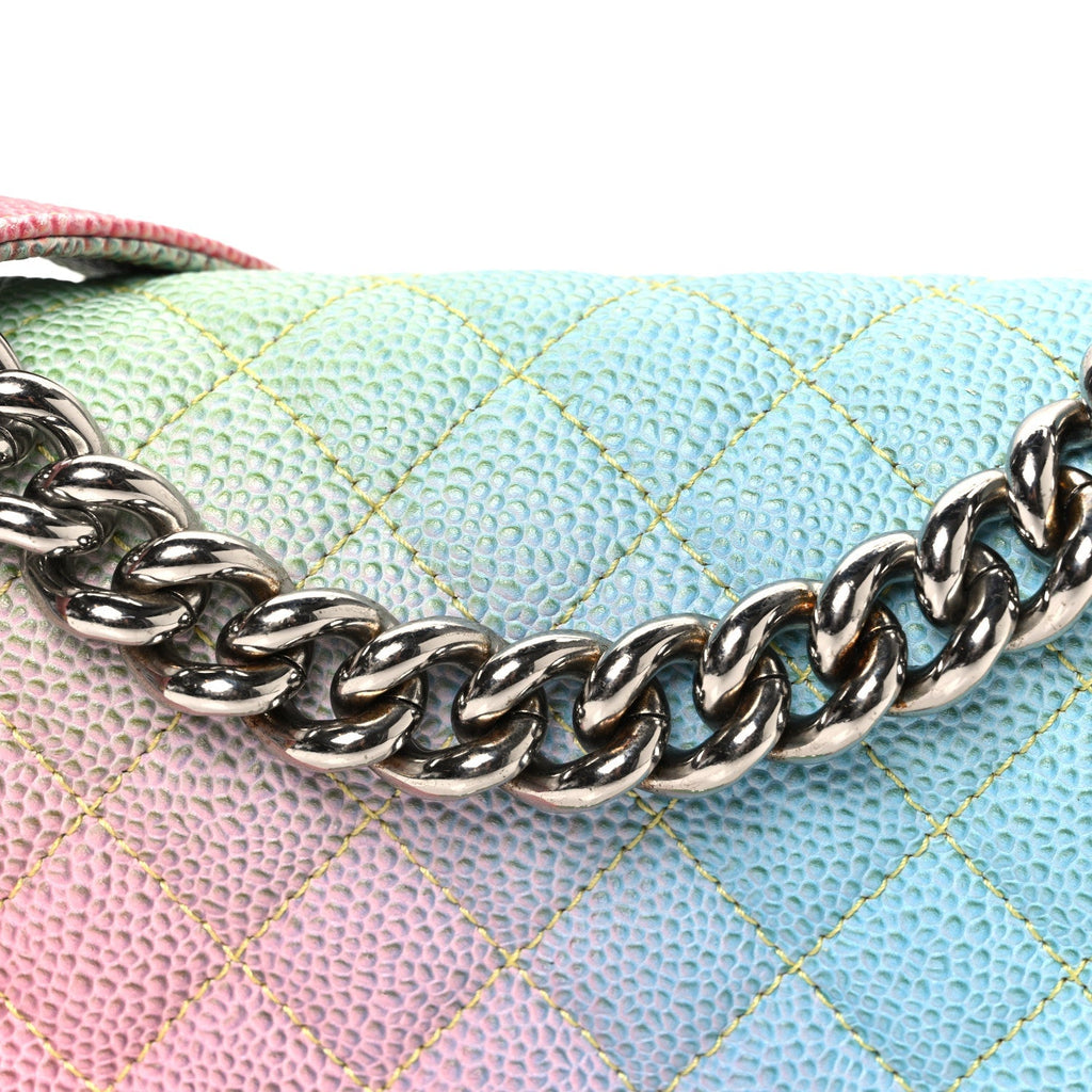 Caviar Quilted Small Cuba Rainbow Boy Flap Multicolor