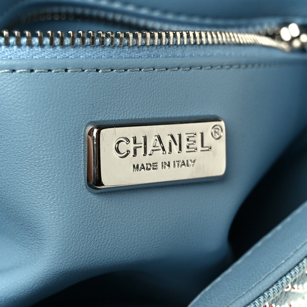 Denim Strass Evening Flap Bag Blue