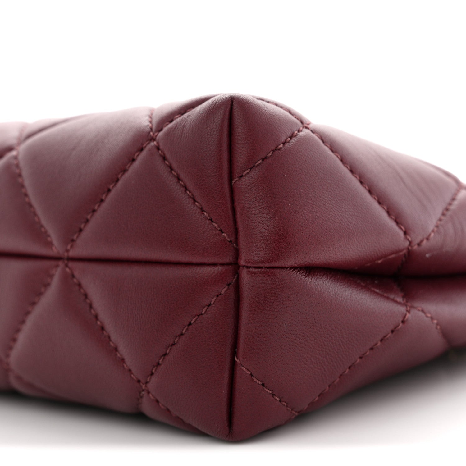 Lambskin Quilted Small Eyes On You Shopping Bag Dark Burgundy