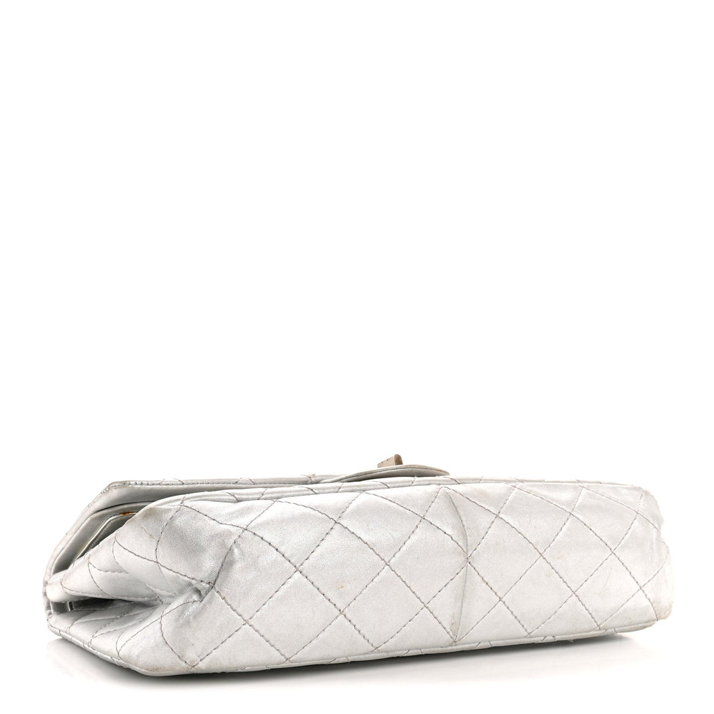 Metallic Lambskin Quilted 2.55 Reissue 227 Flap Silver