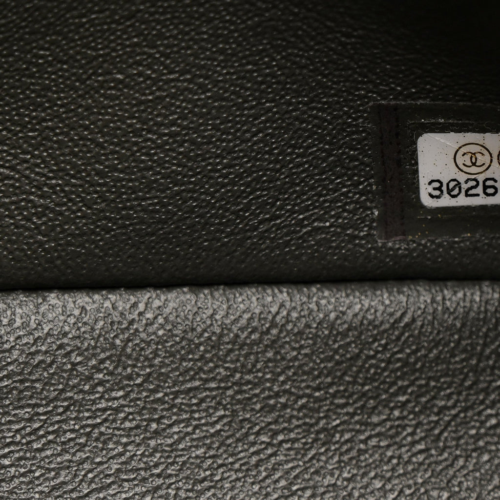 Lambskin Quilted Mini Rectangular Flap Dark Grey